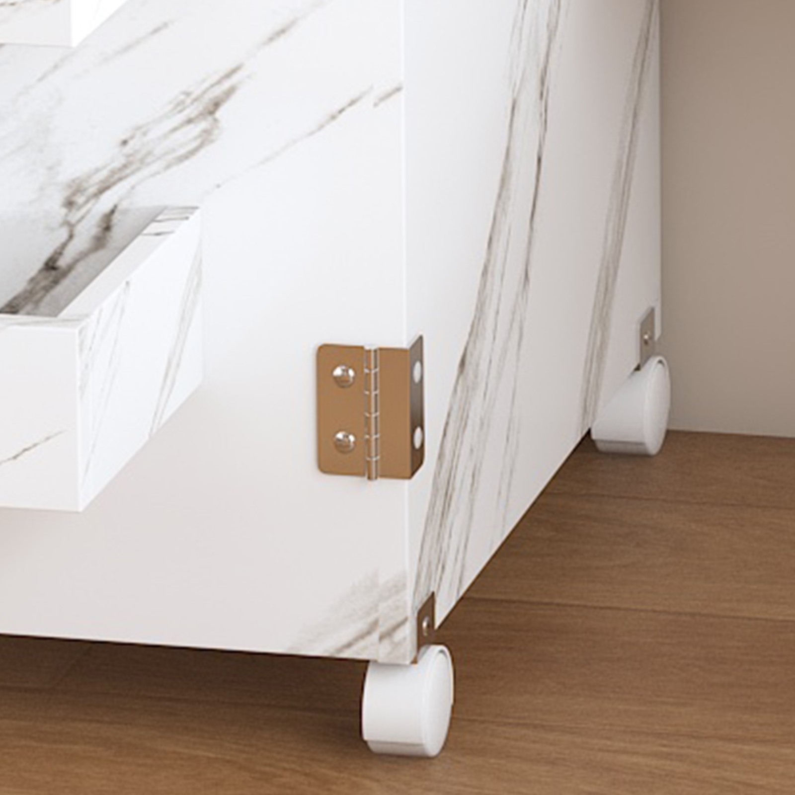Foldable Sewing Machine Table with Locking Casters 57.5 in White