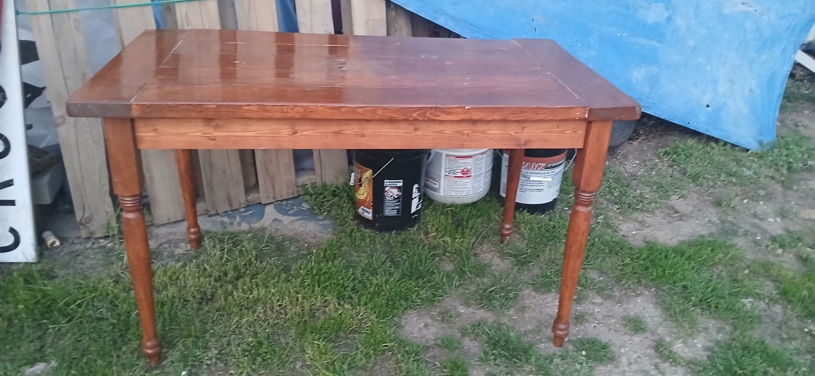 rustic wooden farmhouse table