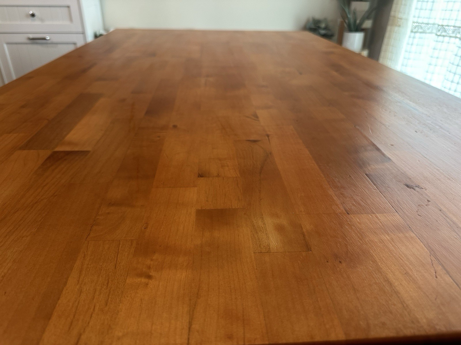 Wood Butcher Block Dining Table – Seats 6–8 – Modern Farmhouse