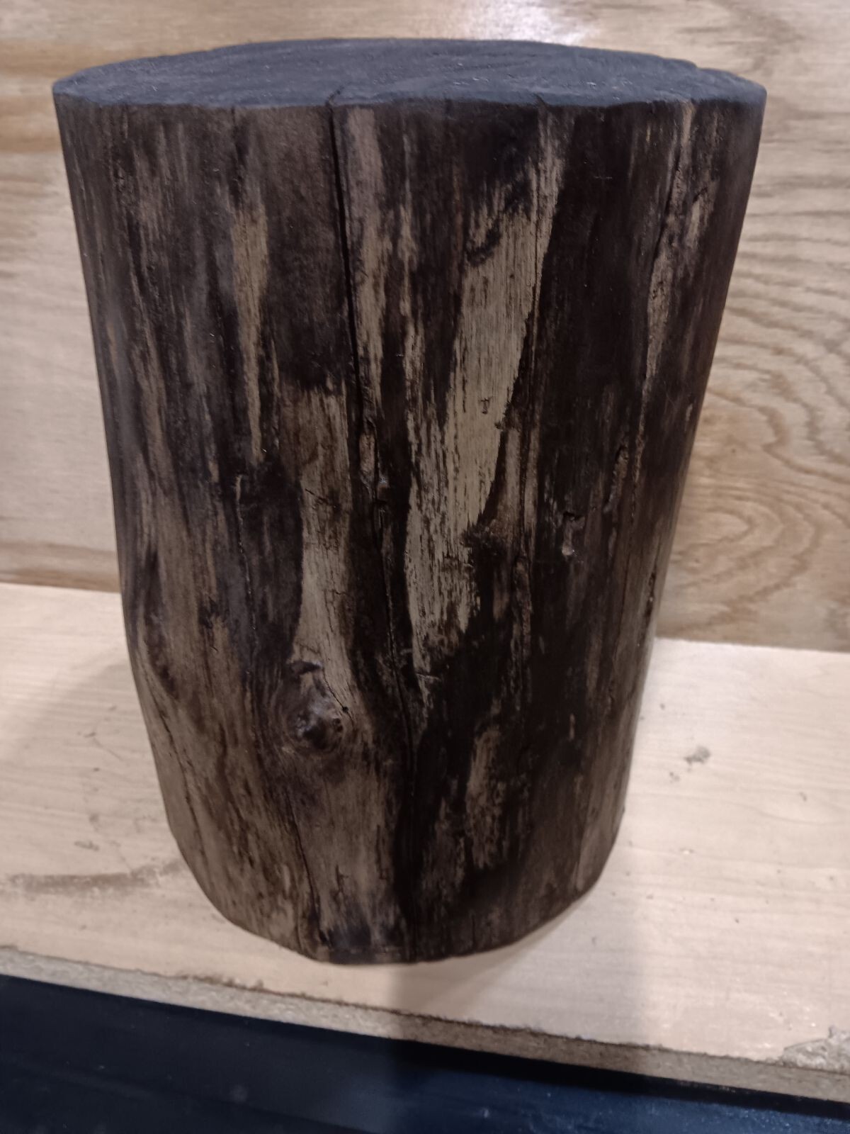 Tree Stump Stool, Rudtic, Natural Edge Side Table End Table, Stand 13 Inches Tal