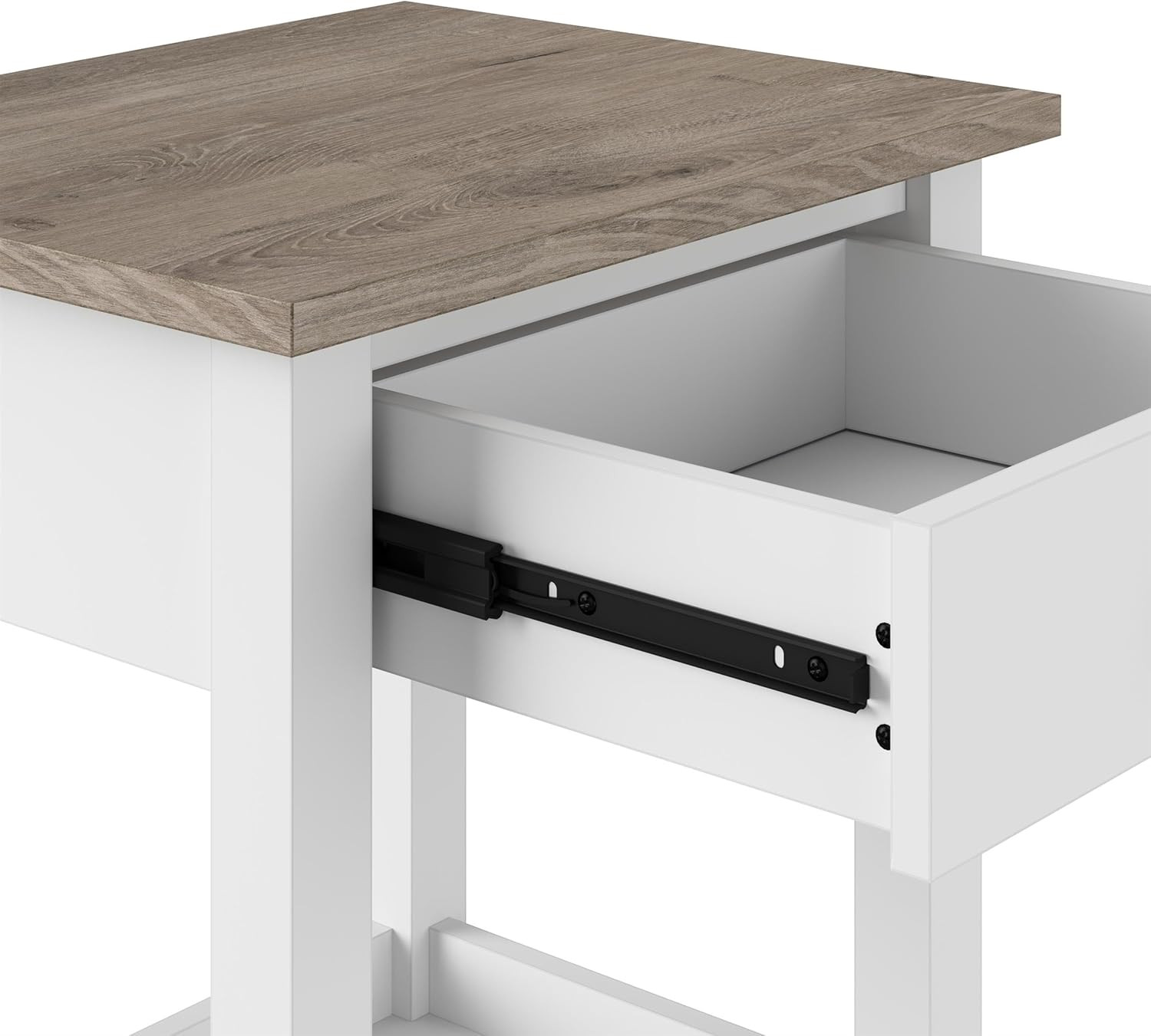 Mayfield Small End Table with Drawer in White and Shiplap Gray for Any Room