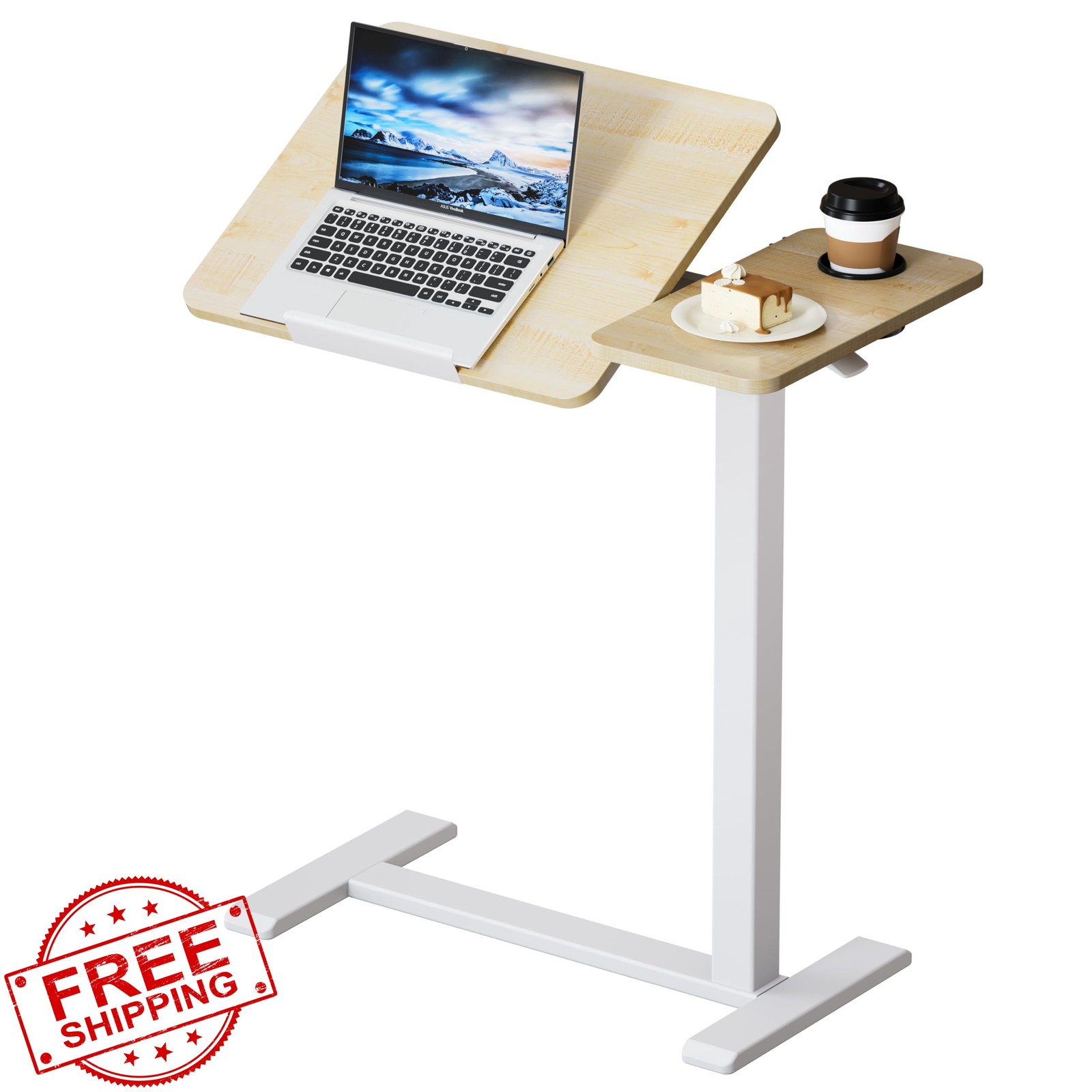 BIZUM 27.6×15.8 Maple Overbed Table