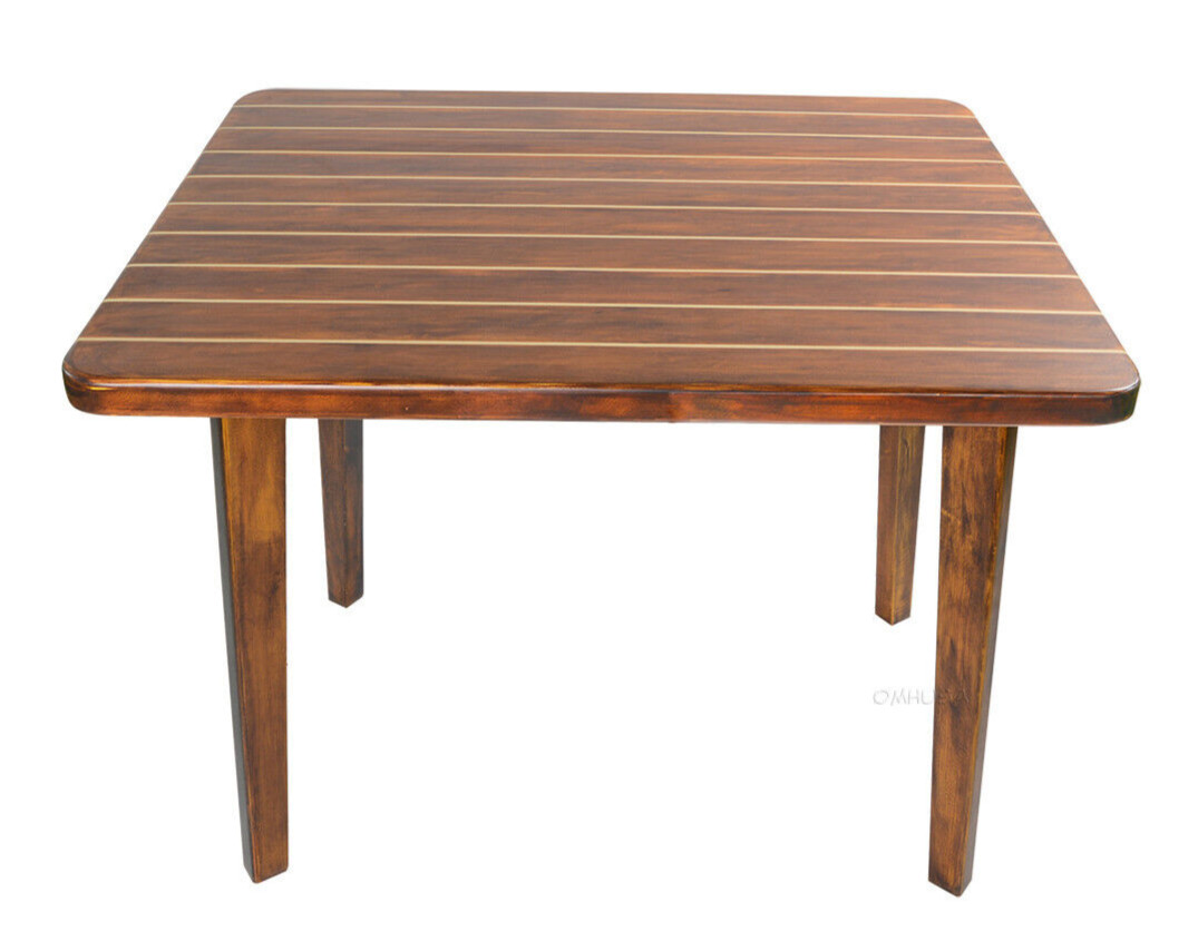 Nautical Dining & Kitchen Table 40″ Cedar Wood Chris Craft Deck Style Furniture