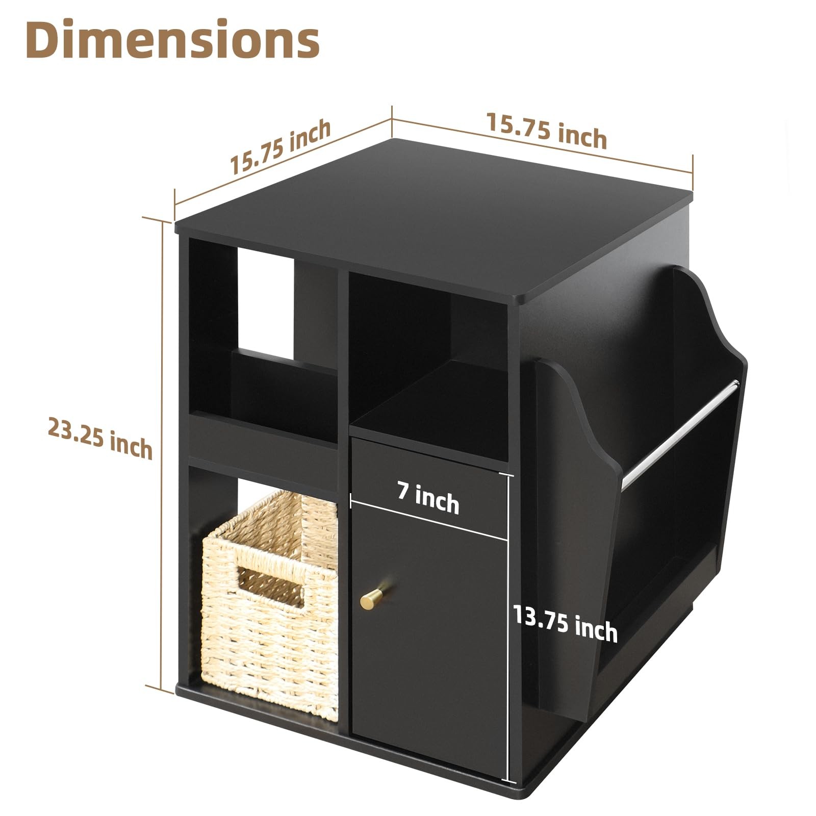 Rotating End Table with Storage Square Rotating Side Table Living Room Side Ta