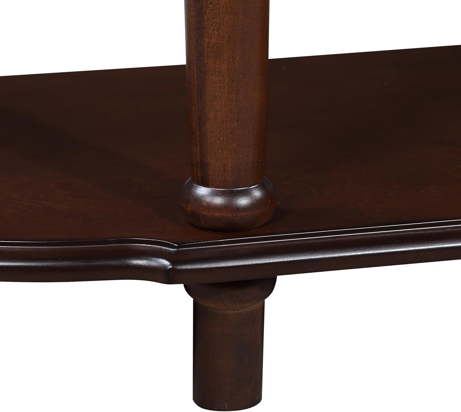 52″ Retro Curved Console Table, Wood Sofa Table with Open Shelf and 2 Drawers