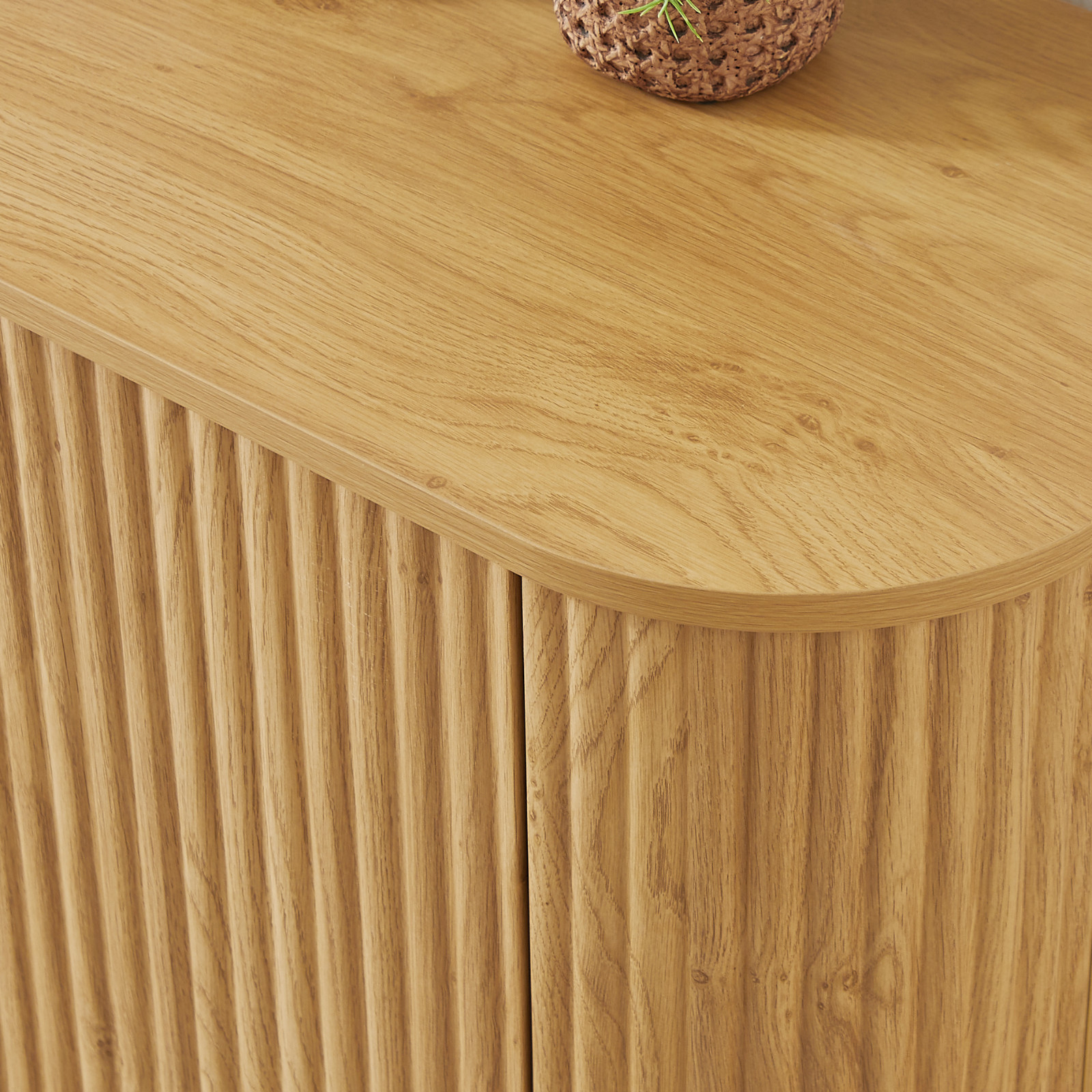 Modern Oval Coffee Table Center Table With Storage Drawers Doors For Living Room