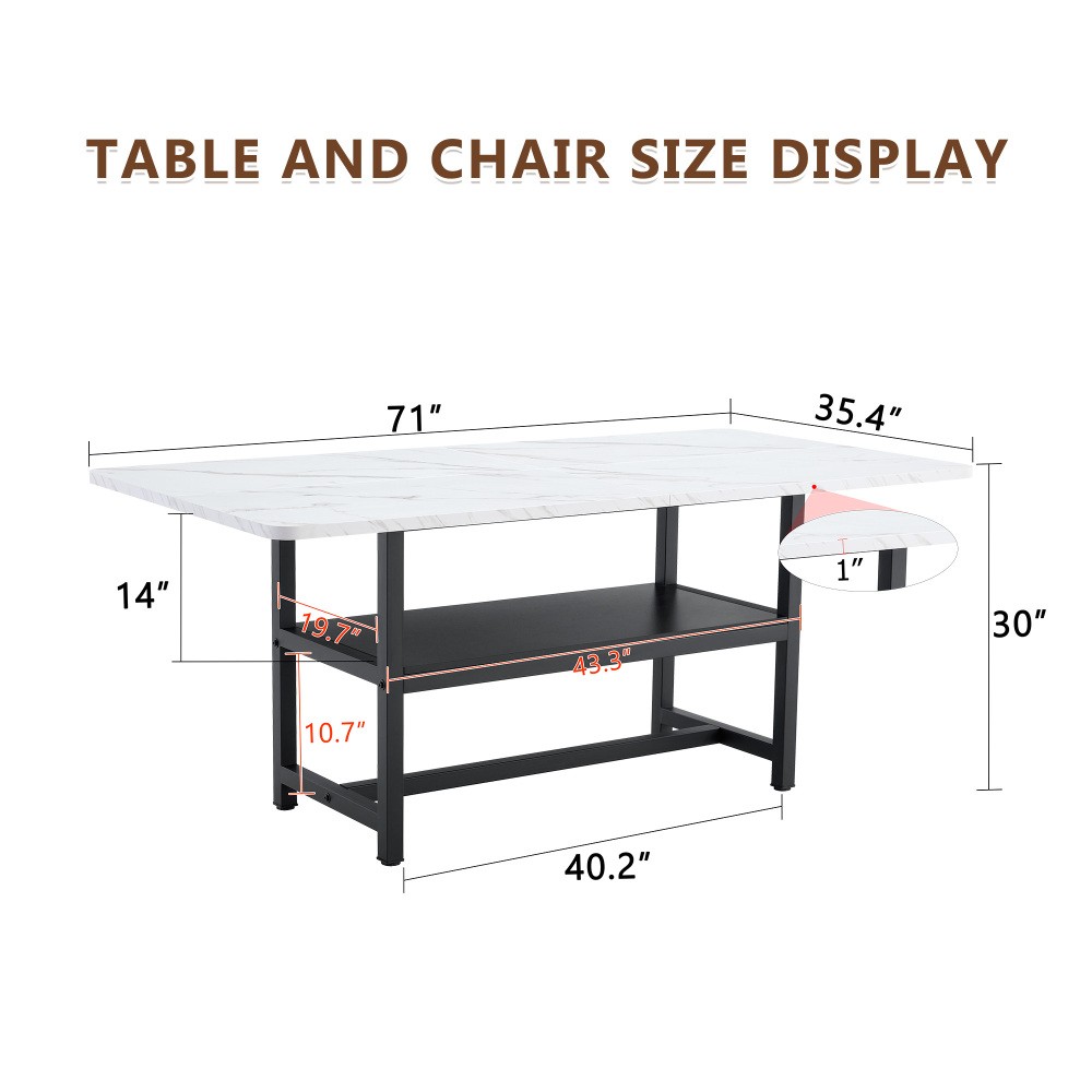 Dining Table Four-piece walnut veneer inlay With storage platform