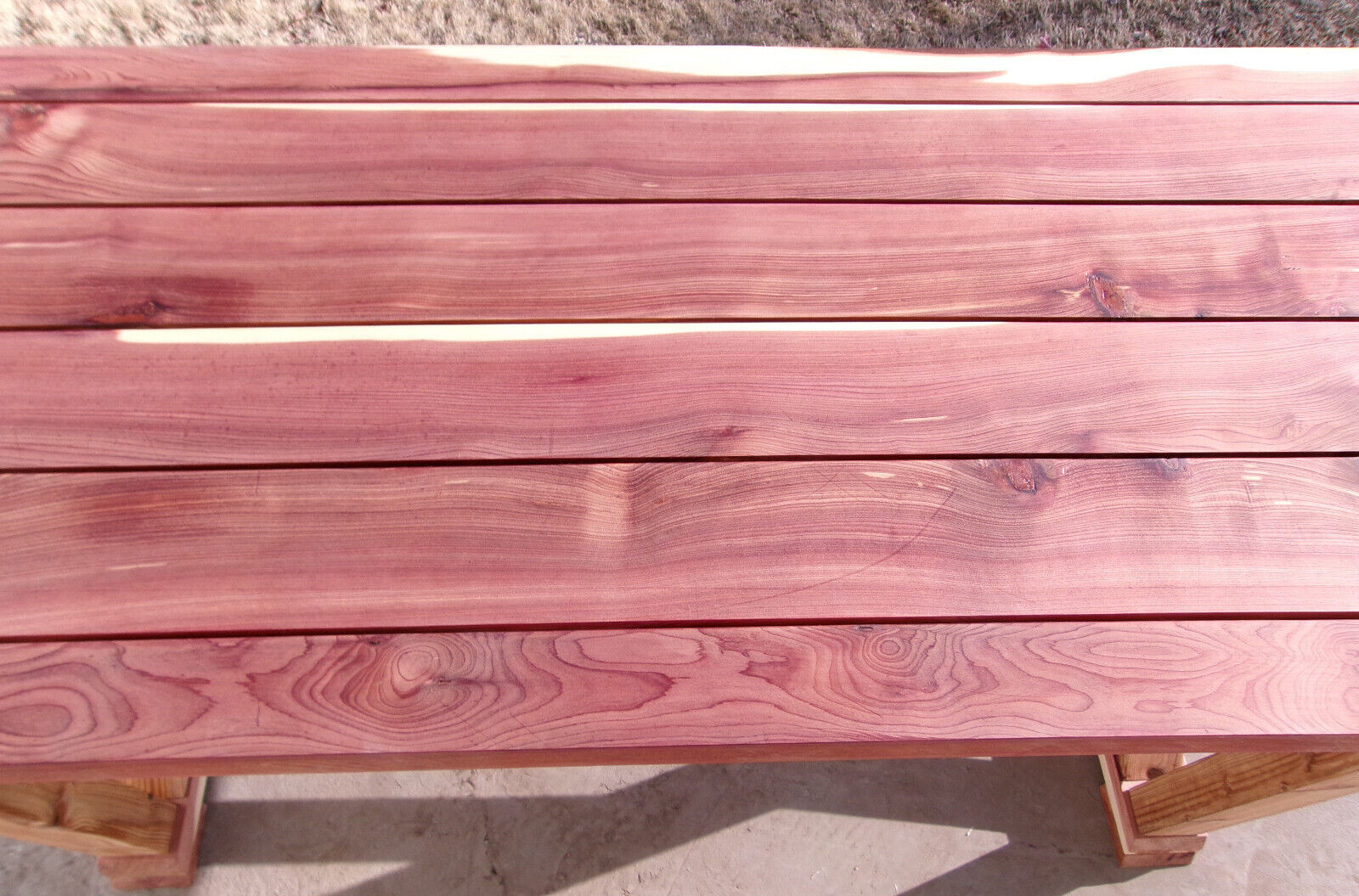 Hand Crafted Eastern Red Cedar Ourdoor Table 6 ft long, 30 in wide, 30 in tall