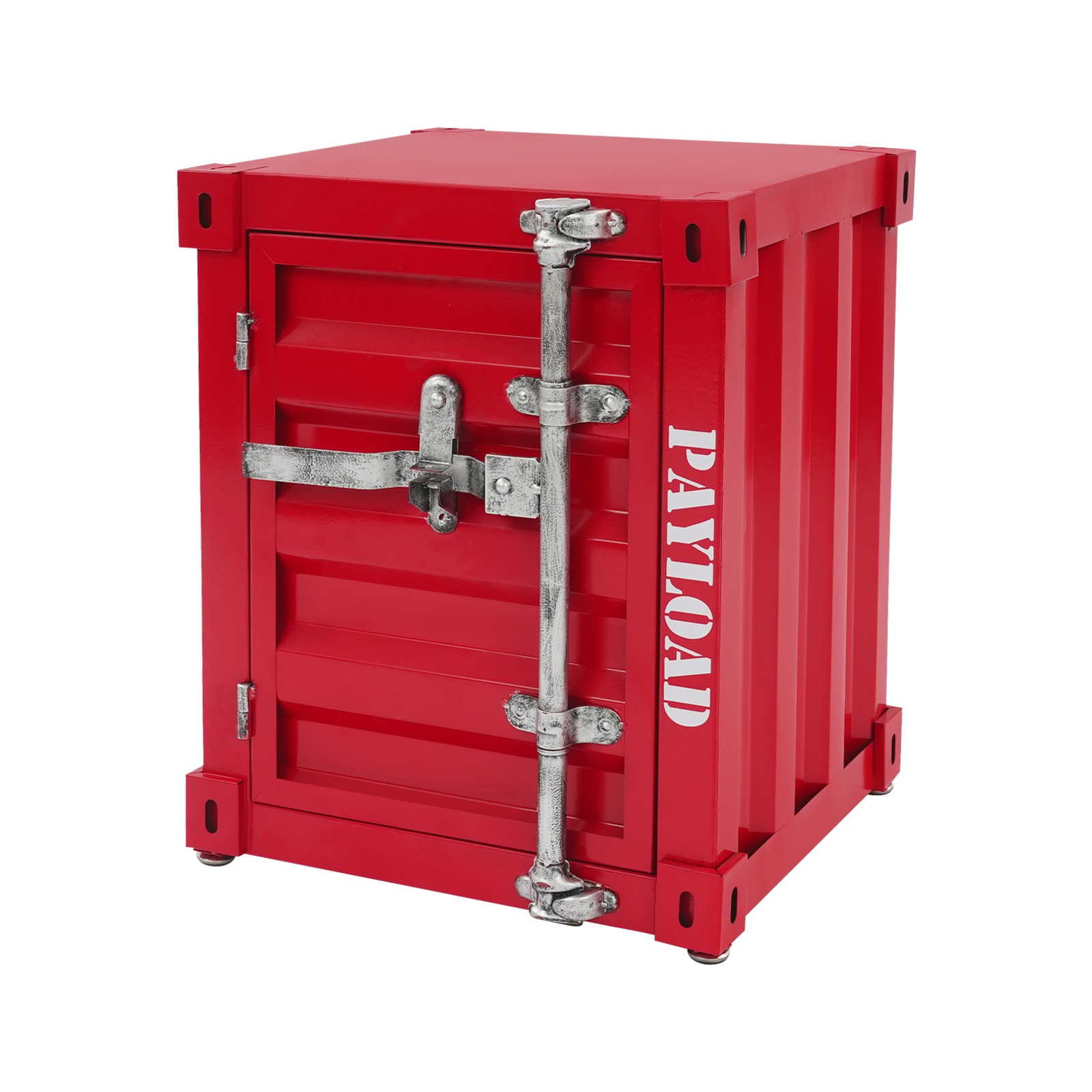 Metal Night Table Lockable End Table Locker Bedside Storage Cabinet Organizer