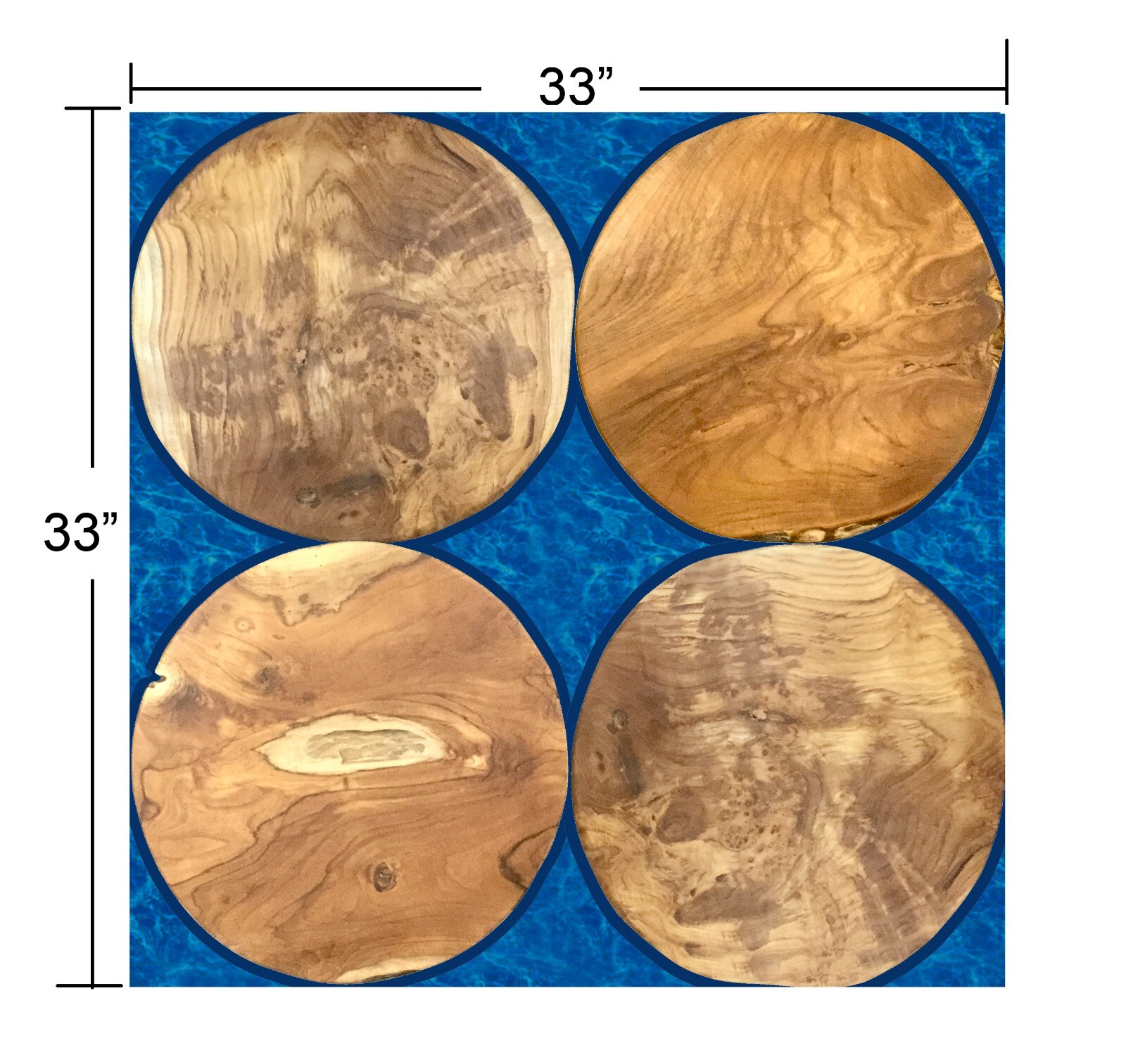 Rustic Natural Round Teak Wood Slab Table Top DIY for Side End Table Home Decor
