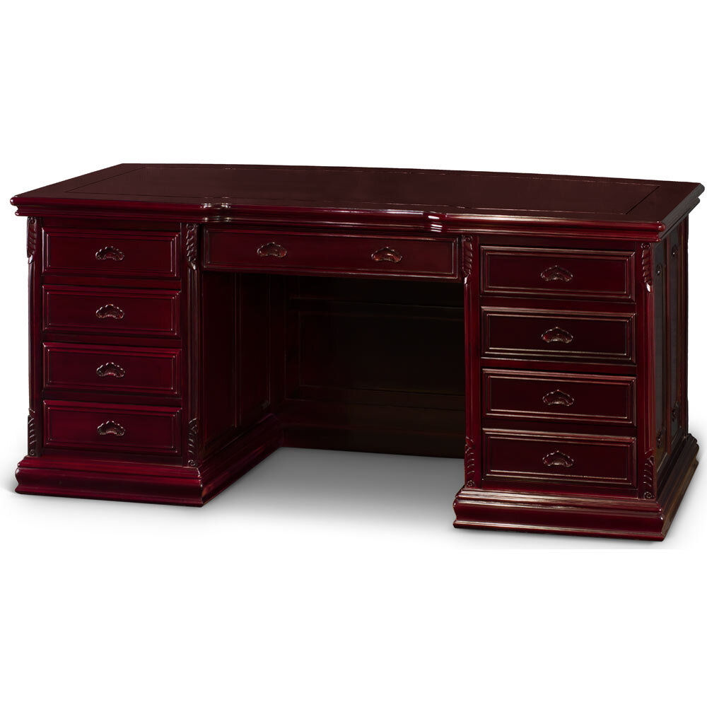 US SELLER – Dark Cherry Rosewood French Style Credenza Desk