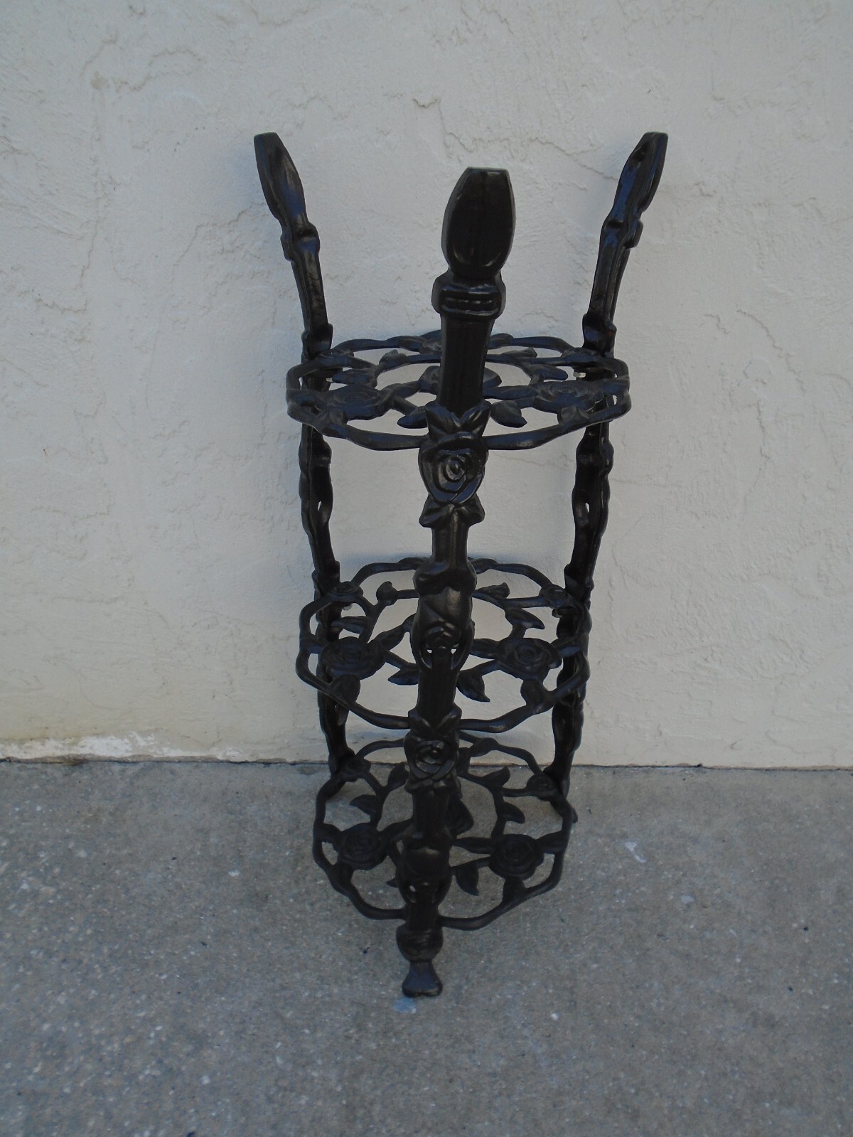 Rose Iron Side Table Plant Stand English Colonial Regency Art Nouveau Deco Boho