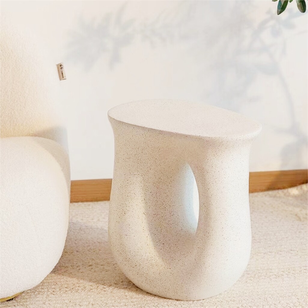 Unique Lightweight Concrete Accent Table Sofa Side Table Living Room Home Decor