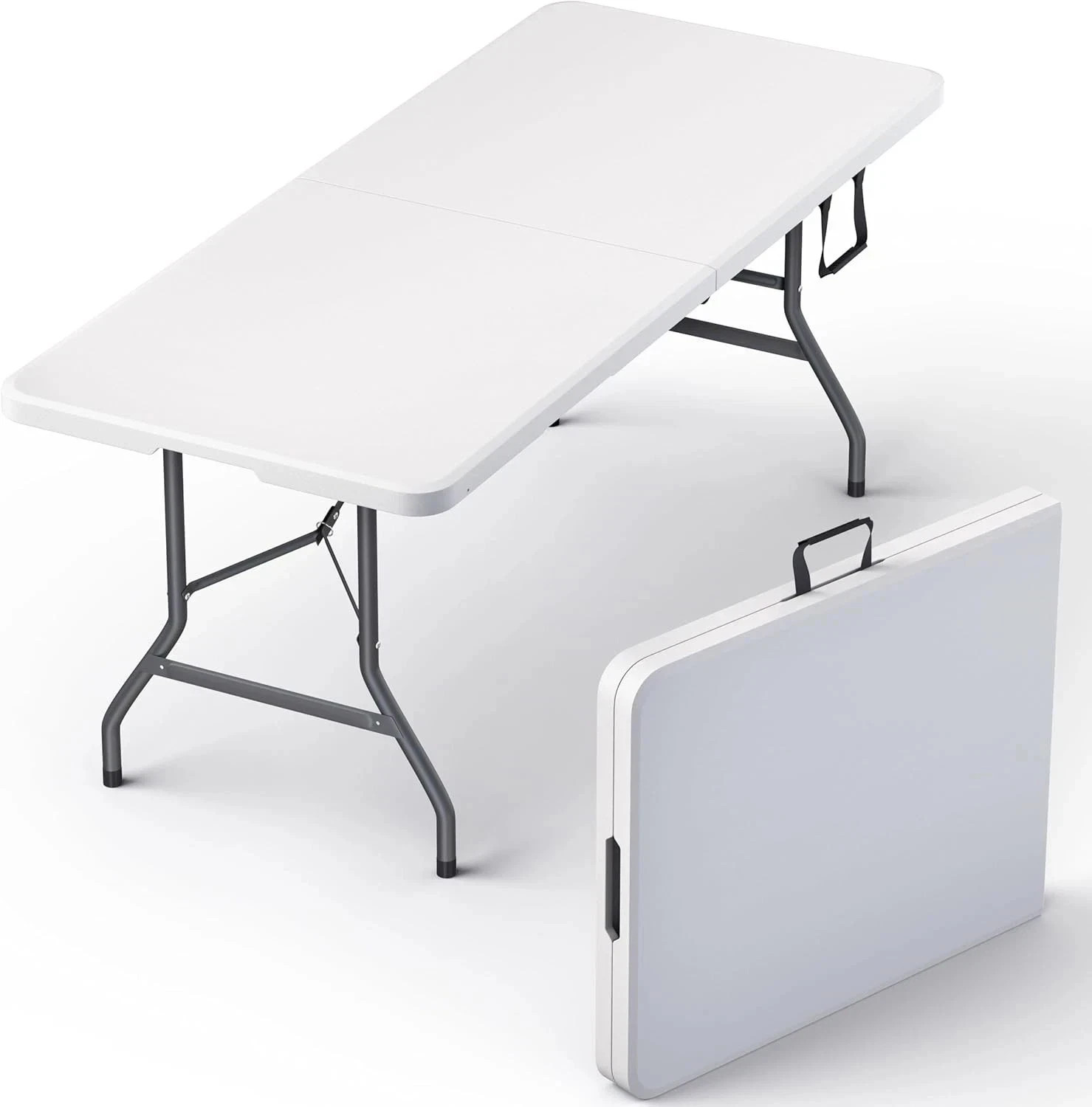 USED 3/4/6/8 Ft Plastic Folding Table Perfect for Indoor/Outdoor Dining Parties