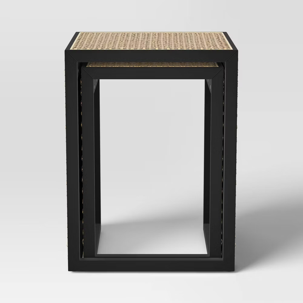 Nesting Accent Table Black/Natural (KD) – Threshold