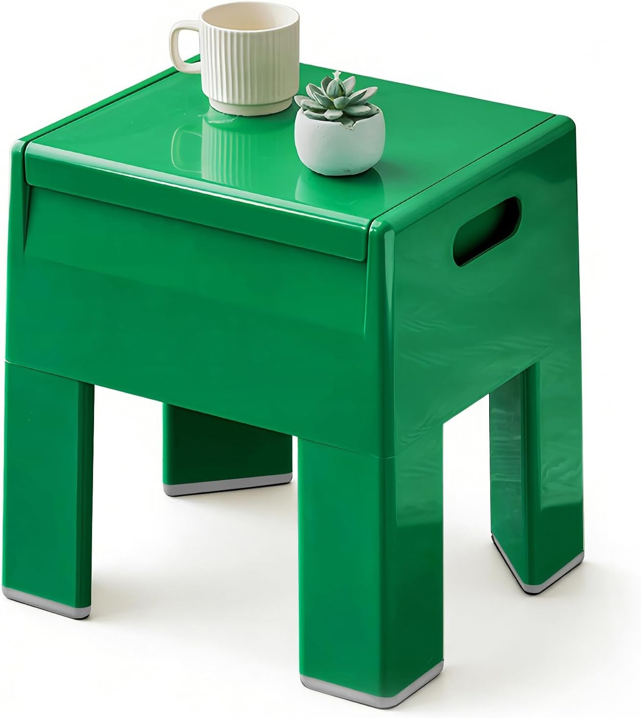 Nightstand Colorful Plastic End Table Green 11.8x15x15.7in