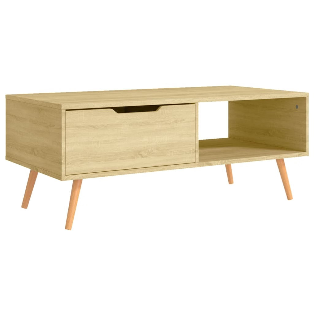 Coffee Table Sonoma Oak Engineered Wood, MDF 39.4 x 19.5 x 16.9 in