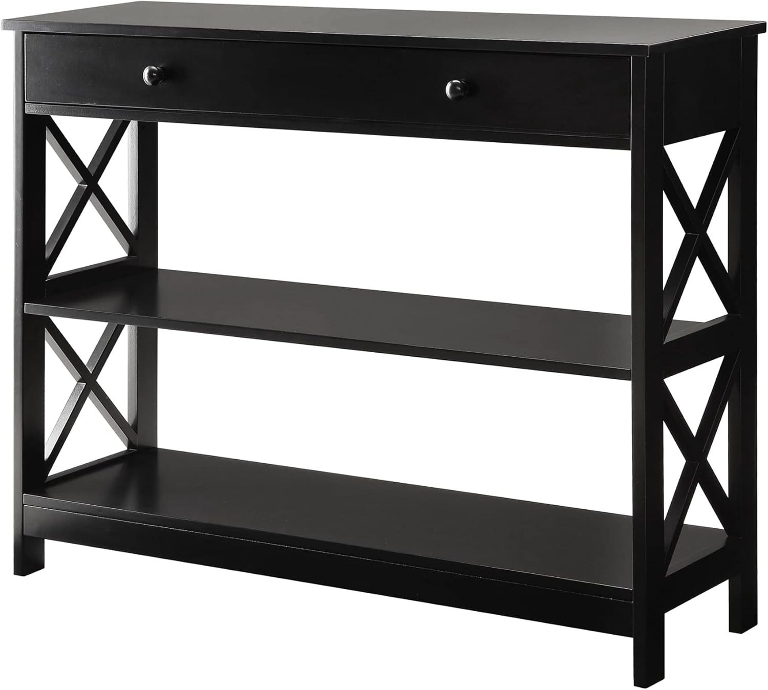 Console Table Cranberry Red W/ 1 Drawer 3 Tiers & Engineered Wood