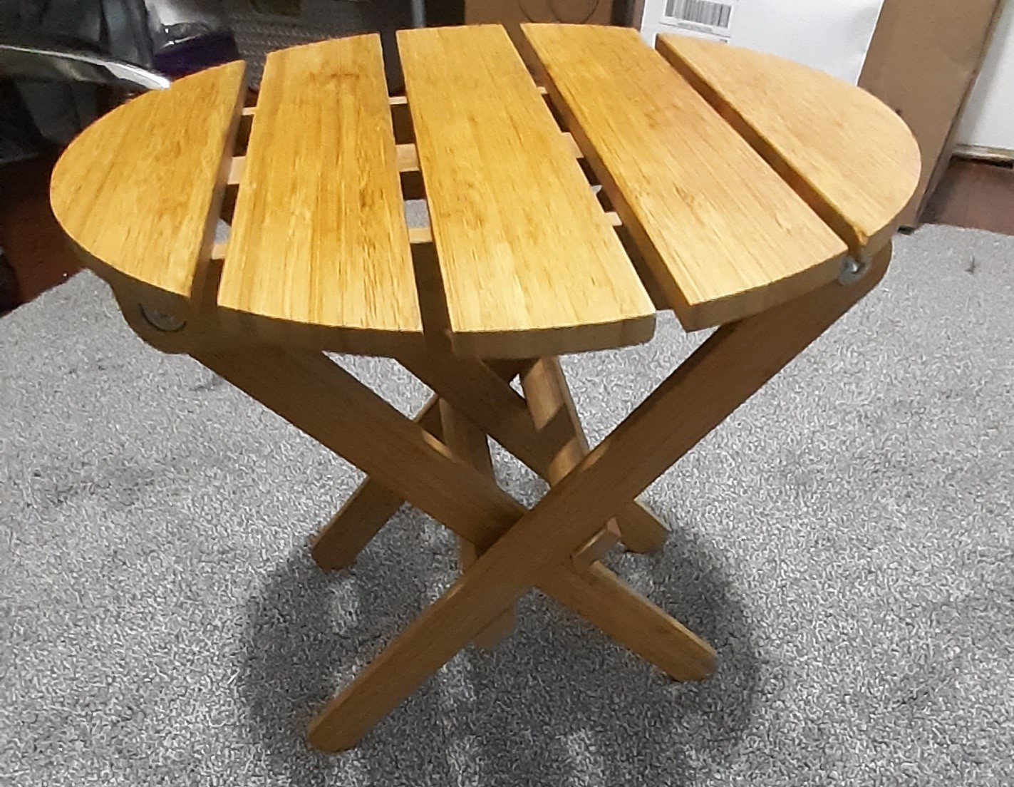 IKEA VILDAPEL Round Foldable Side Table, Brown Wood, 13.5in Indoor Living