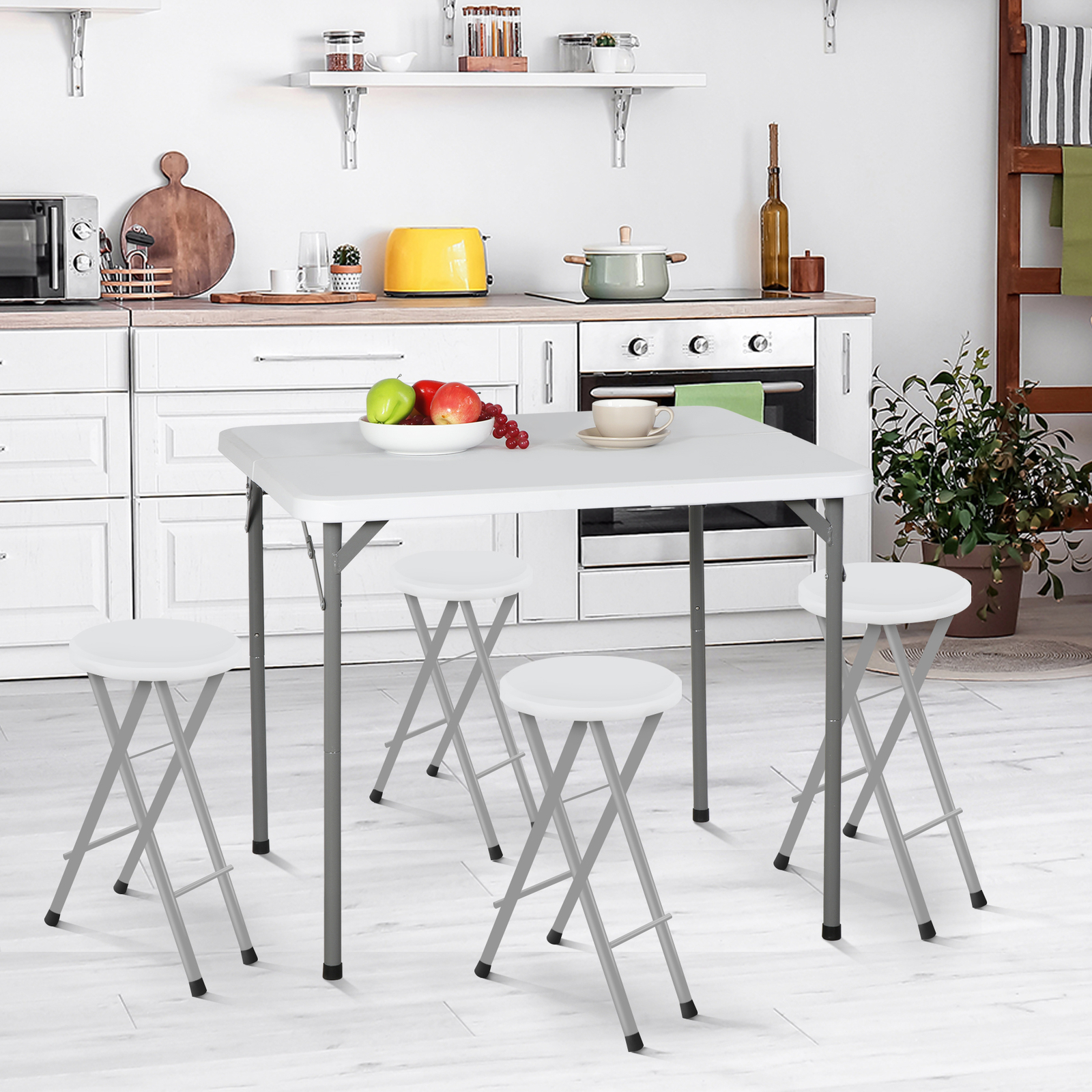 3 Foot Square Folding Card Table Indoor Outdoor Plastic Table w/Carrying Handle