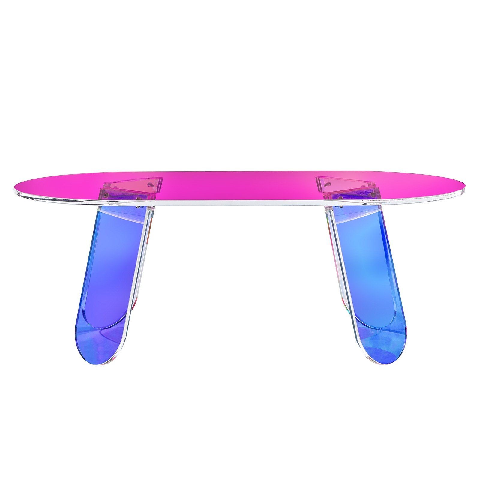13.8in Lenticular Acrylic Coffee Table 55lb 12mm Thick Crystal Finish