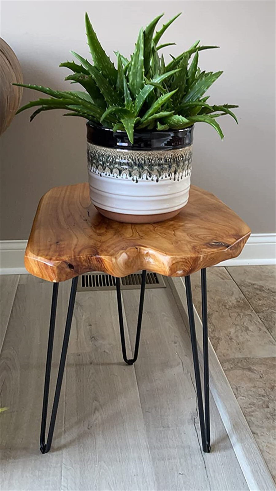 GREENAGE Cedar Roots Stool Natural Edge Coffee Table Side Table Nightstand 21″ H