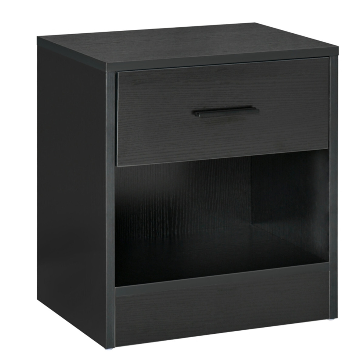 Particleboard Side Table Black Wood Grain