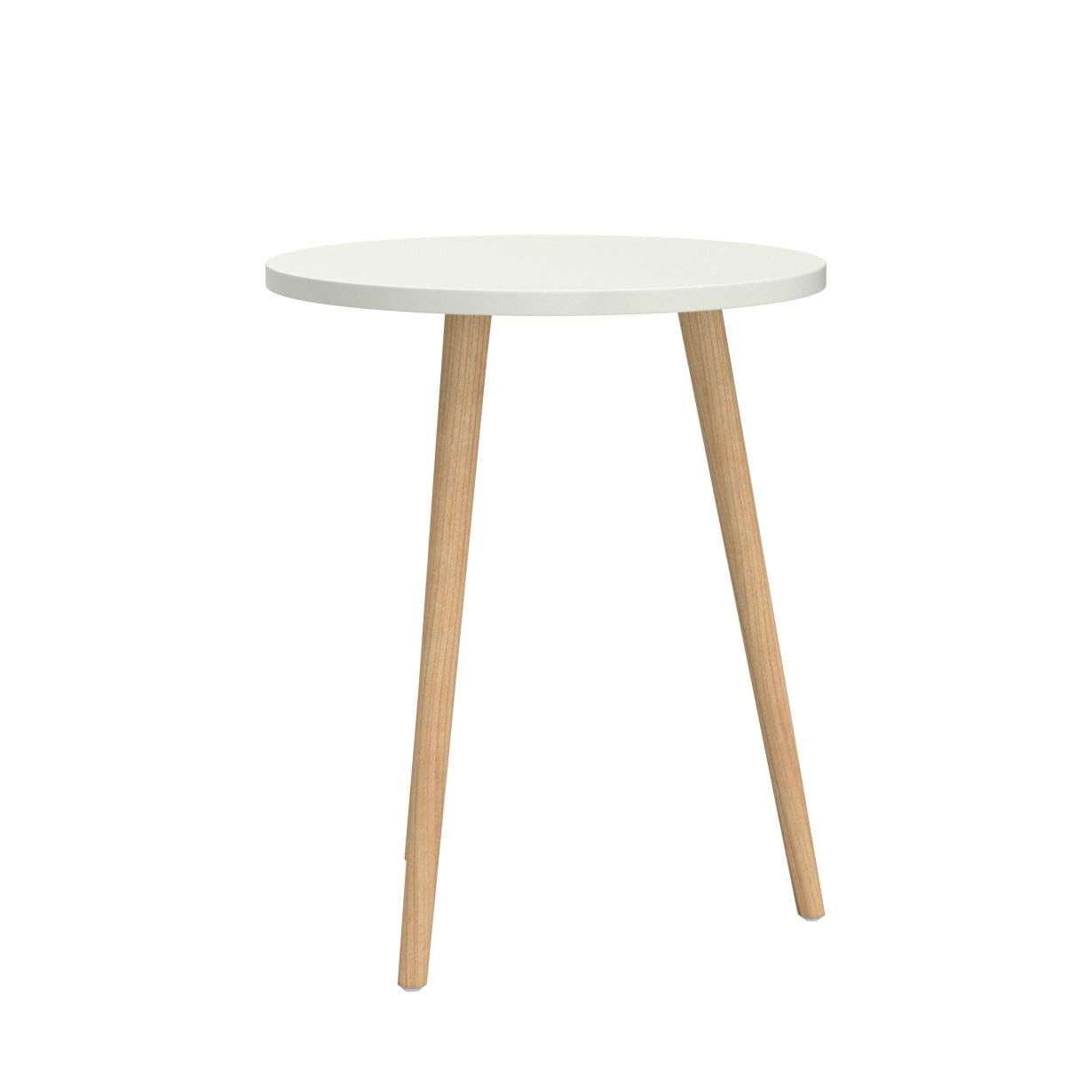 AWASEN Round Side Table, Small Accent Table Nightstand 16 x 19.5 in, White