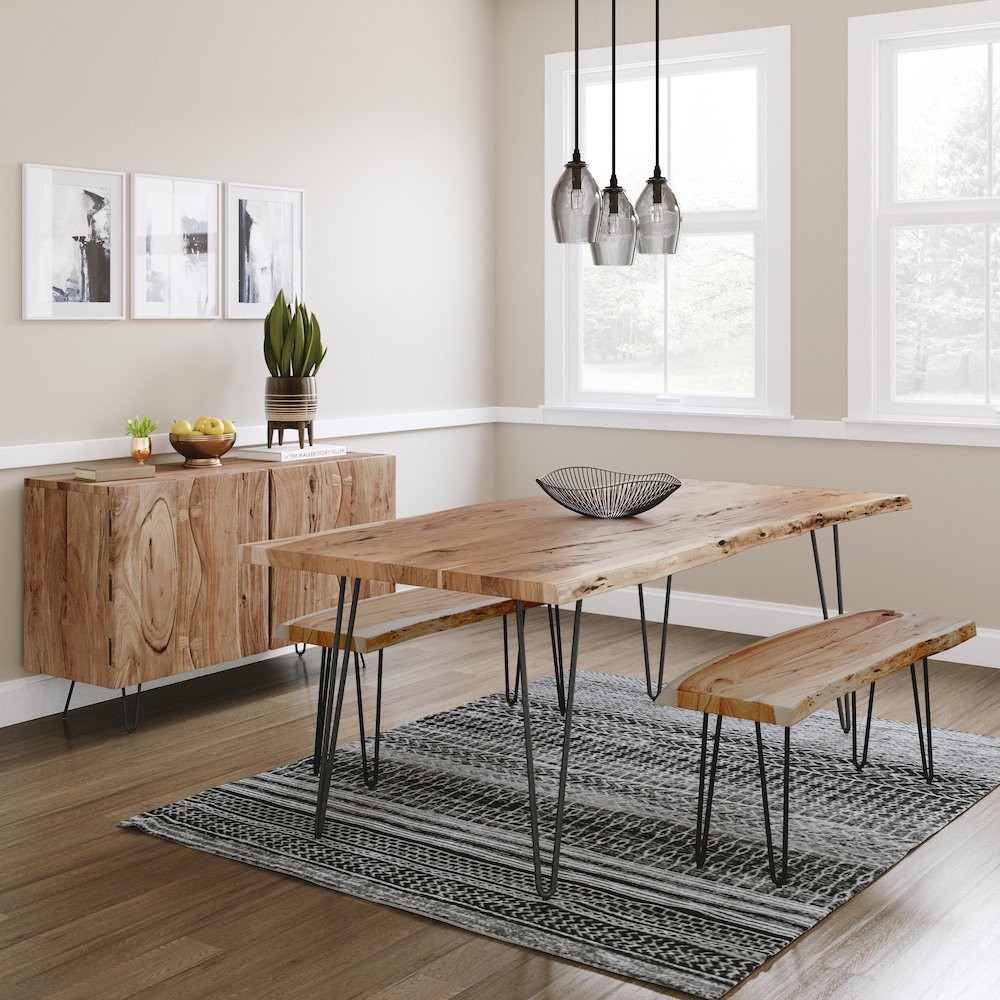Nature’s Edge 48” Modern Solid Wood Live Edge Bench