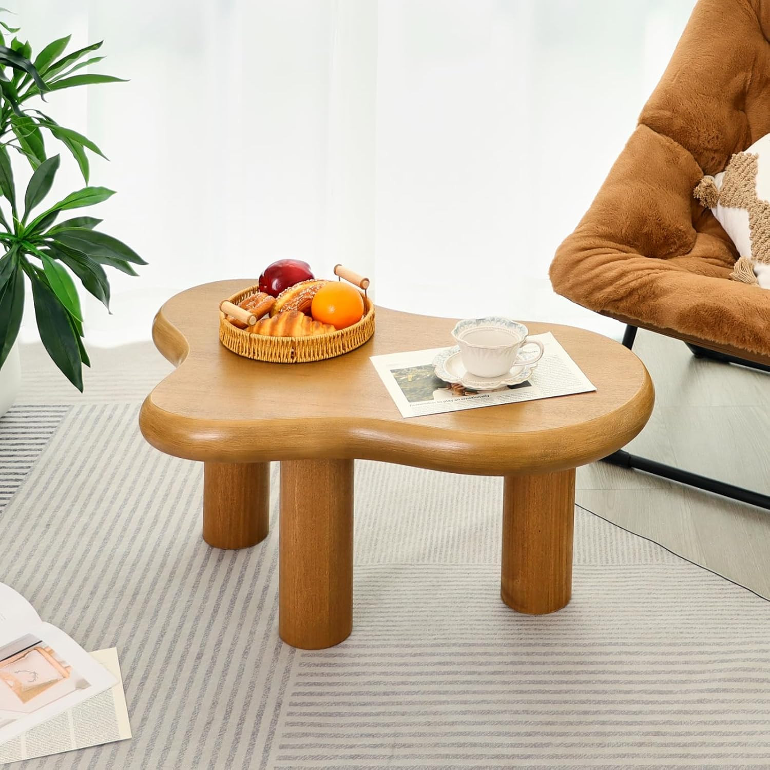Modern 34″ Cloud Coffee Table – Stylish Wood Accent Table for Any Room
