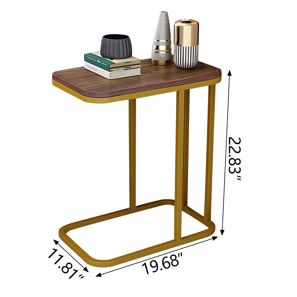C-shaped Sofa Side Table Modern Side Table End Table With Sturdy Metal Frame