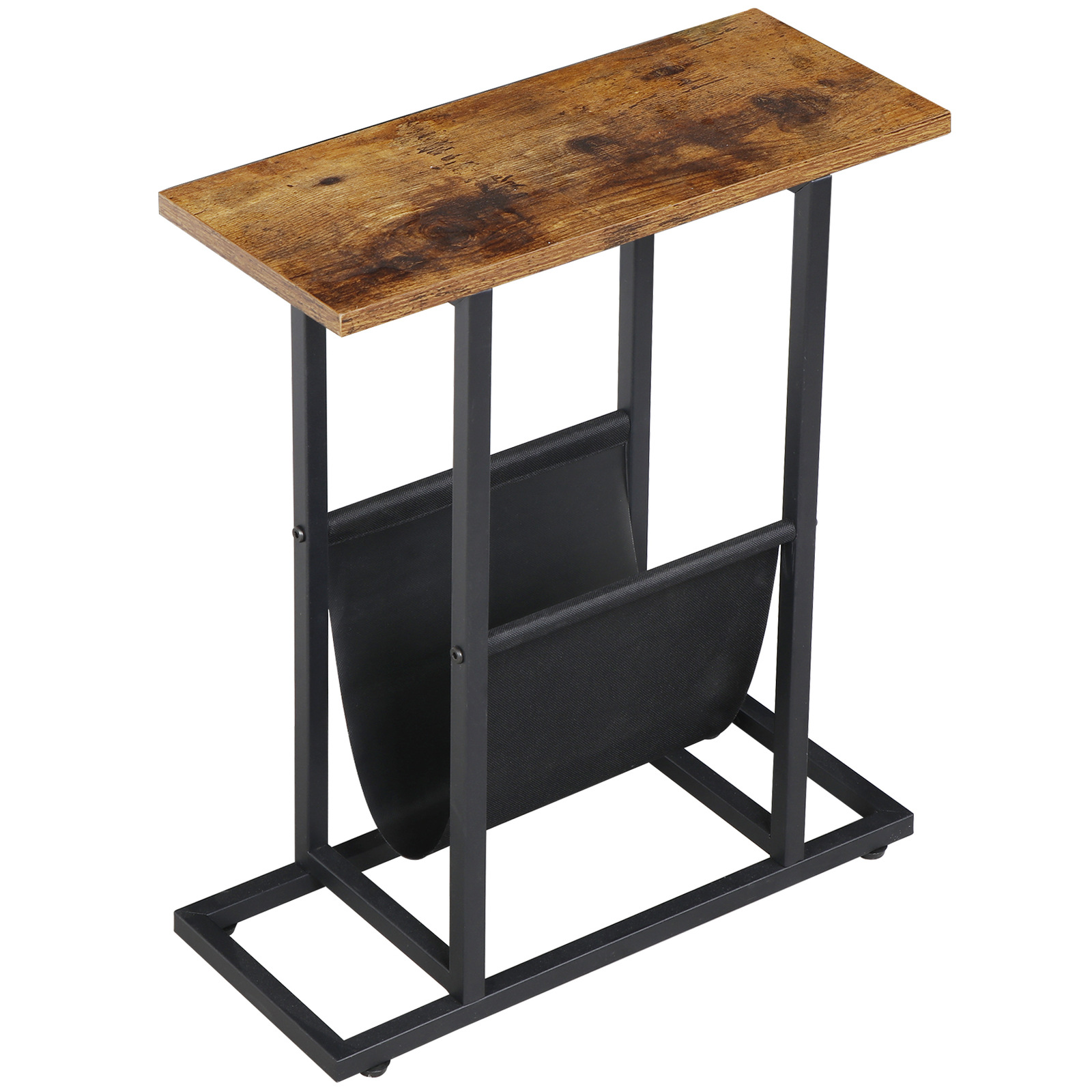 2PCS End Side Table with Magazine Holder Narrow Sofa Table Bedroom Living Room