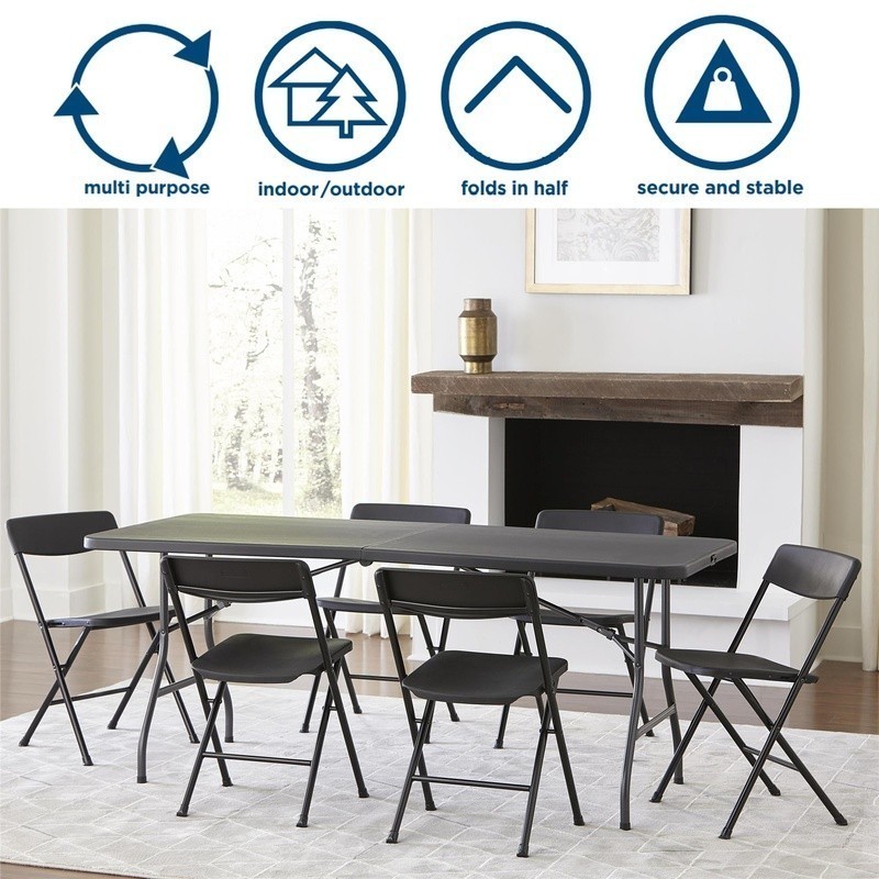 6ft Folding Centerfold Table Heavy Duty Waterproof Resin Ideal Events & Picnics