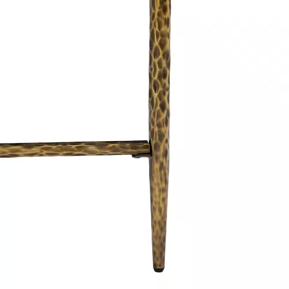 Scarlett White plus Forged Brass Wood Top 70.87 In. W 4-Legs Rectangle Dining Ta
