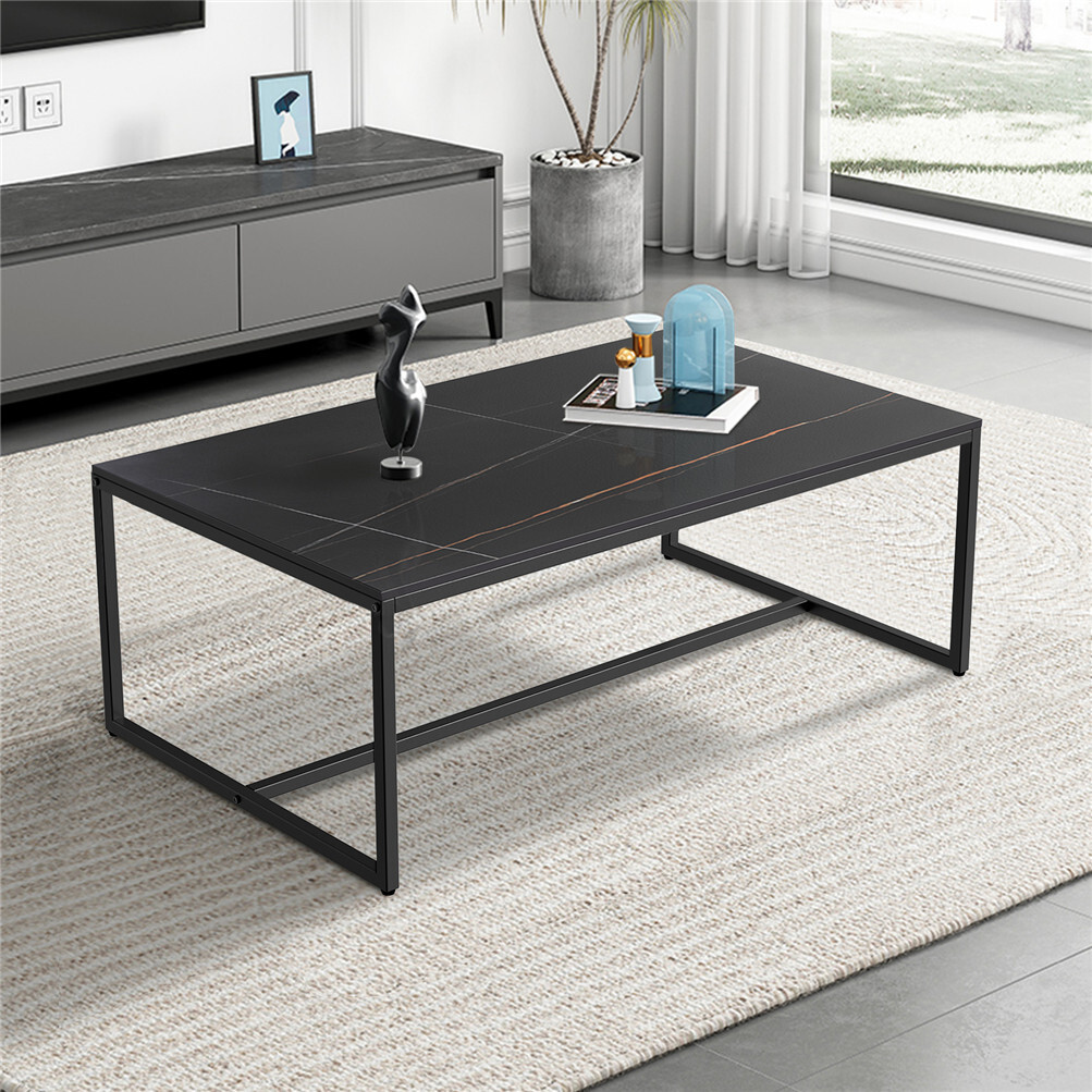 Unique Modern Marble Rectangle Coffee Table Living Room Accent Sofa Center Table