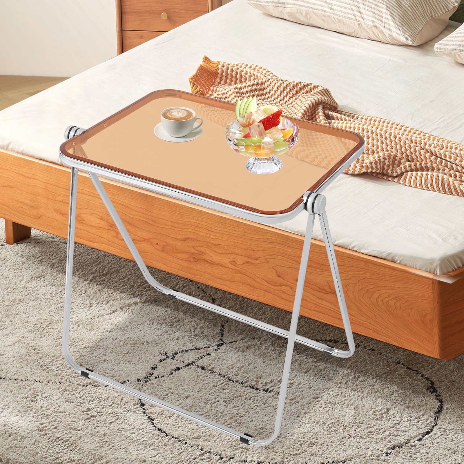 Indoor Folding Side Table Modern Small Computer Storage Desk For Home Office