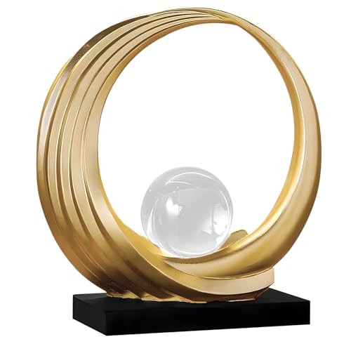 Shelf Decor Statues,Coffee Table Modern Abstract Stripe Home Decor Golden