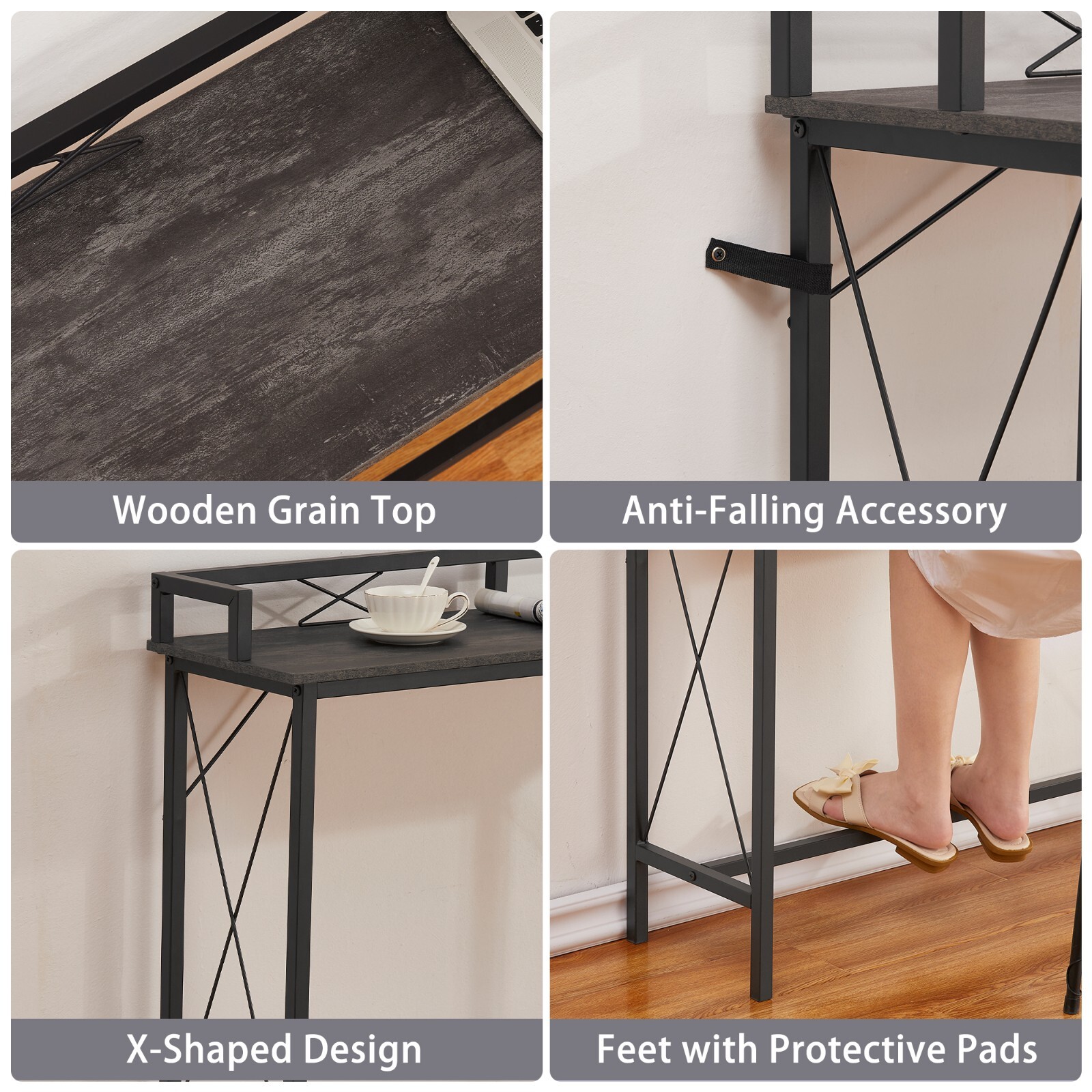Console Table with Power Outlet 39/55/70″ Long Narrow Sofa Entryway Side Table