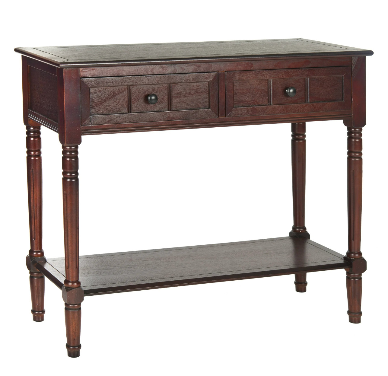 Cherry Wooden Console Table Behind Sofa Storage Hallway Accent Drawers Furniture