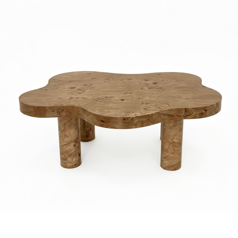 Cloud Coffee Table 40″, 4 Round Legs, Tree Knot Pattern, Modern for Small Space