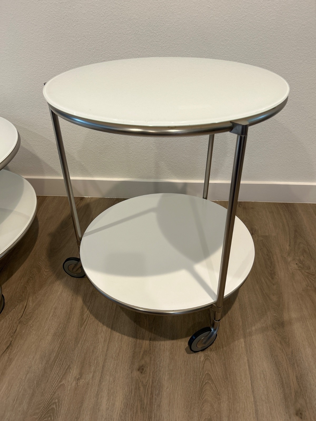Rare Vintage 1990s IKEA Strind Coffee Table Set of 2, White Round