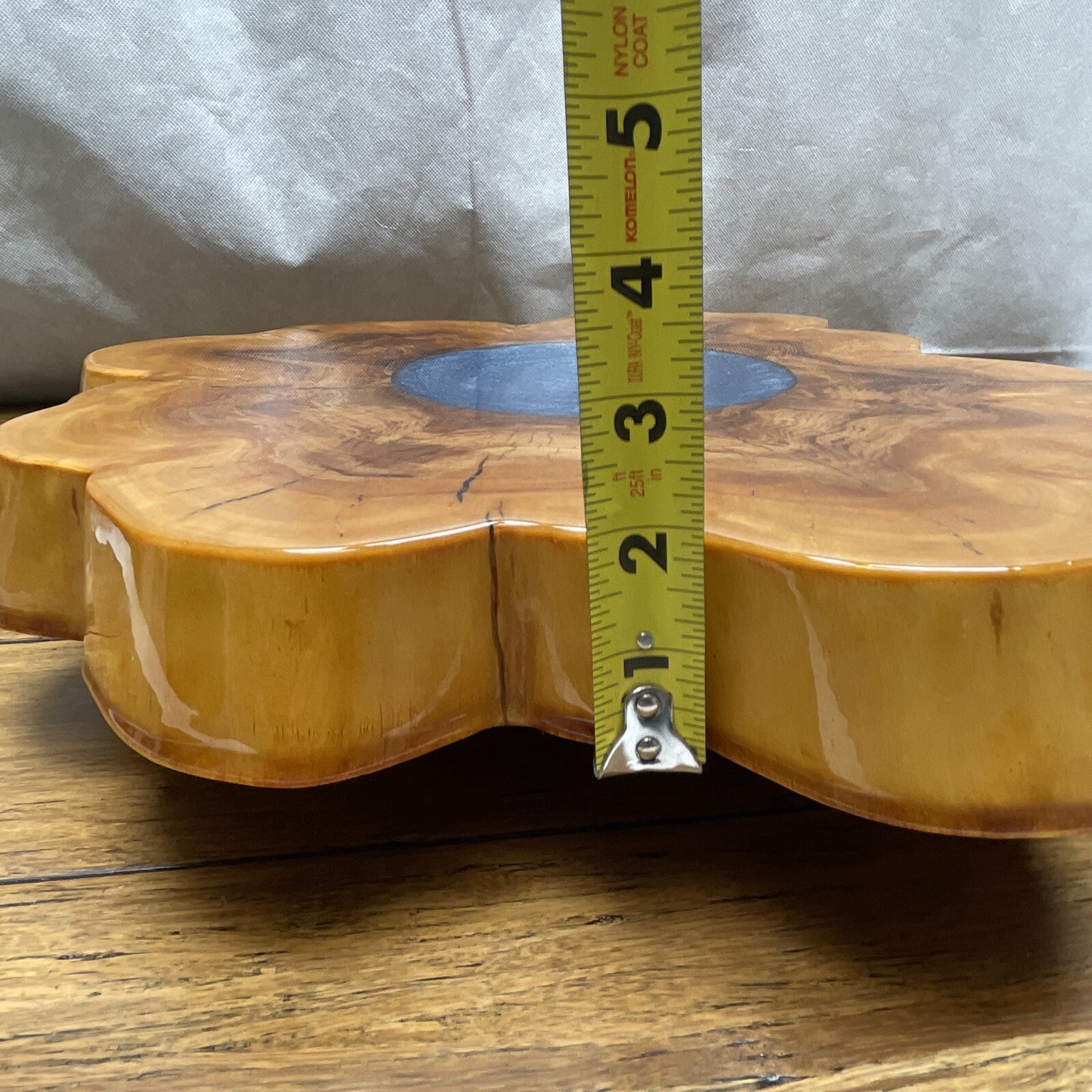 Handmade Florida Cedar Tree Slice Blue Pool Epoxy Lazy Susan Apathetic Annie