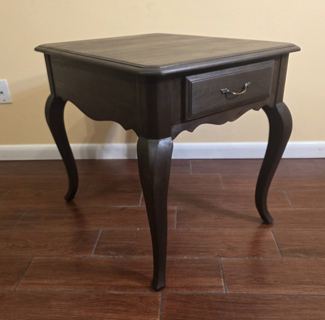 Ethan Allen Legacy Collection French Country End Table Espresso Wood