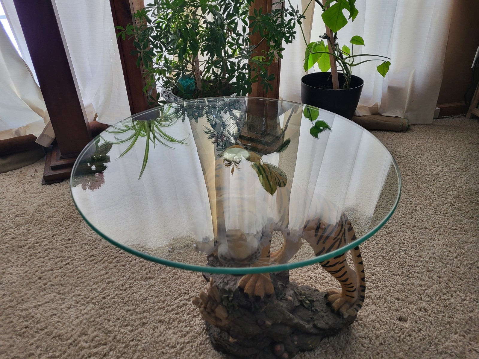 Handcrafted Resin Tiger End Table. “One-of-a-kind resin tiger table. Unique