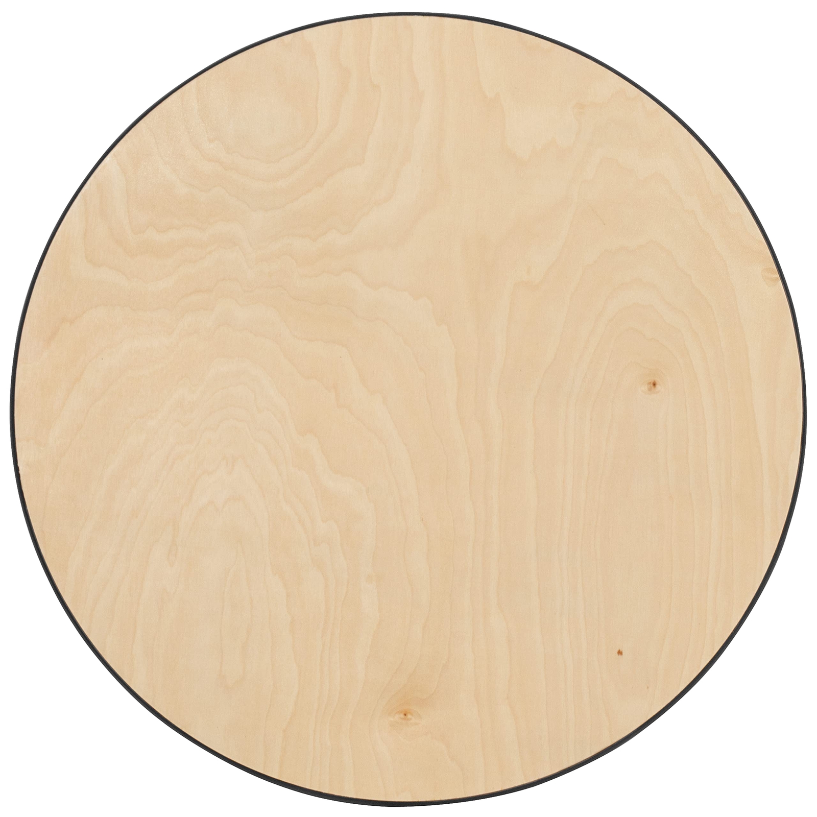 36 Inch Round Adjustable Height Cocktail Table Birchwood with PVC Edge