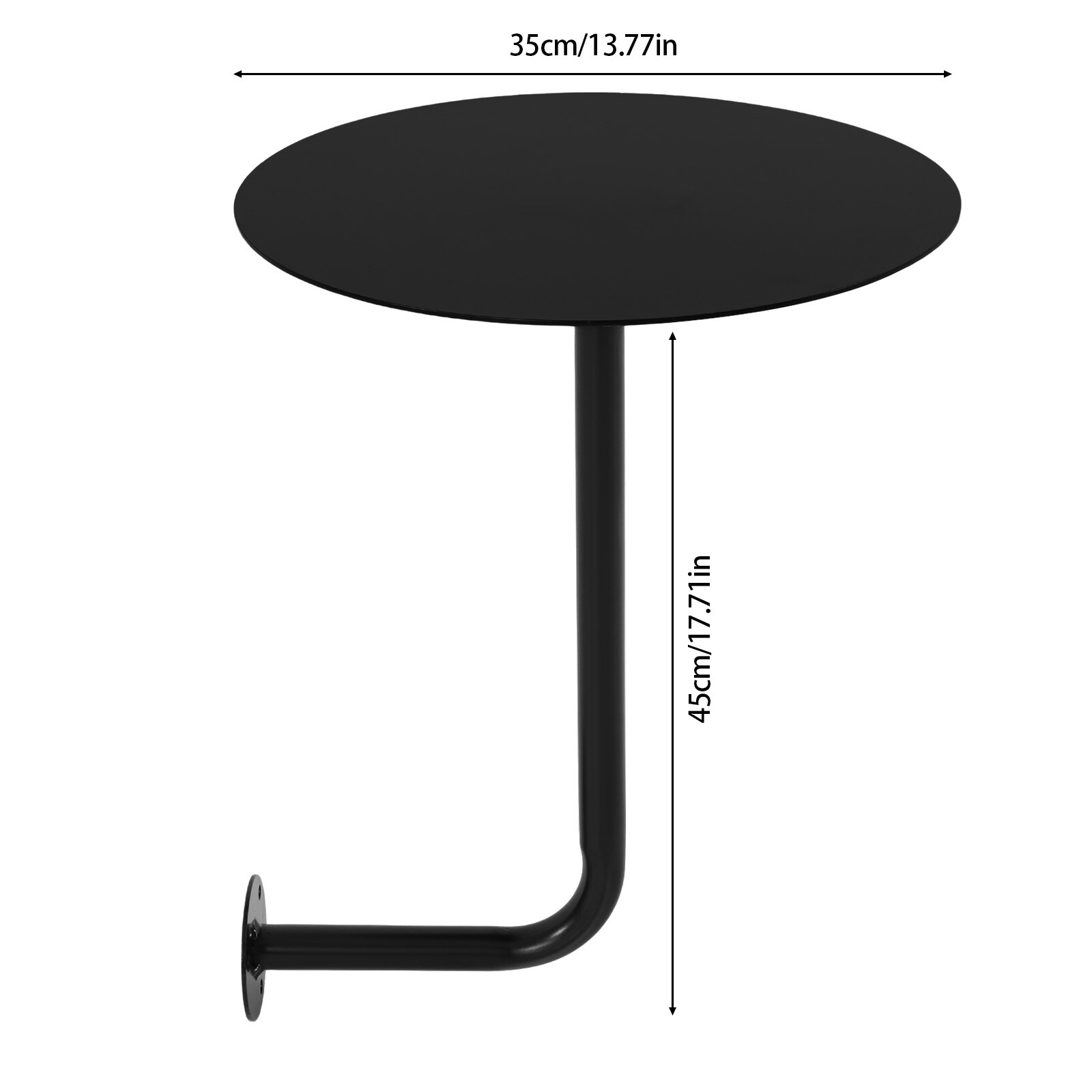 Black Coffee Table Wall-mounted Bar Table Modern Pub Table for Home/Commercial