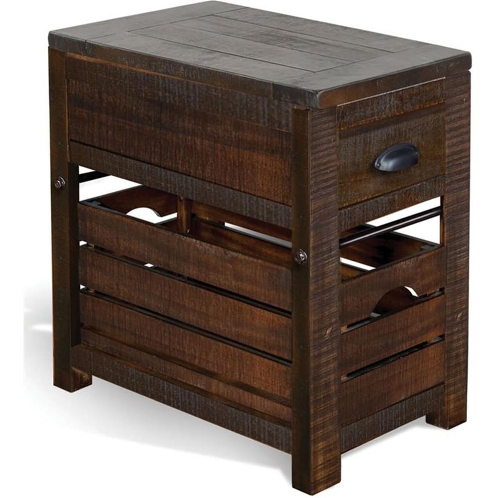 Pemberly Row 15″ Mahogany Wood Chair Side Table in Tobacco Leaf