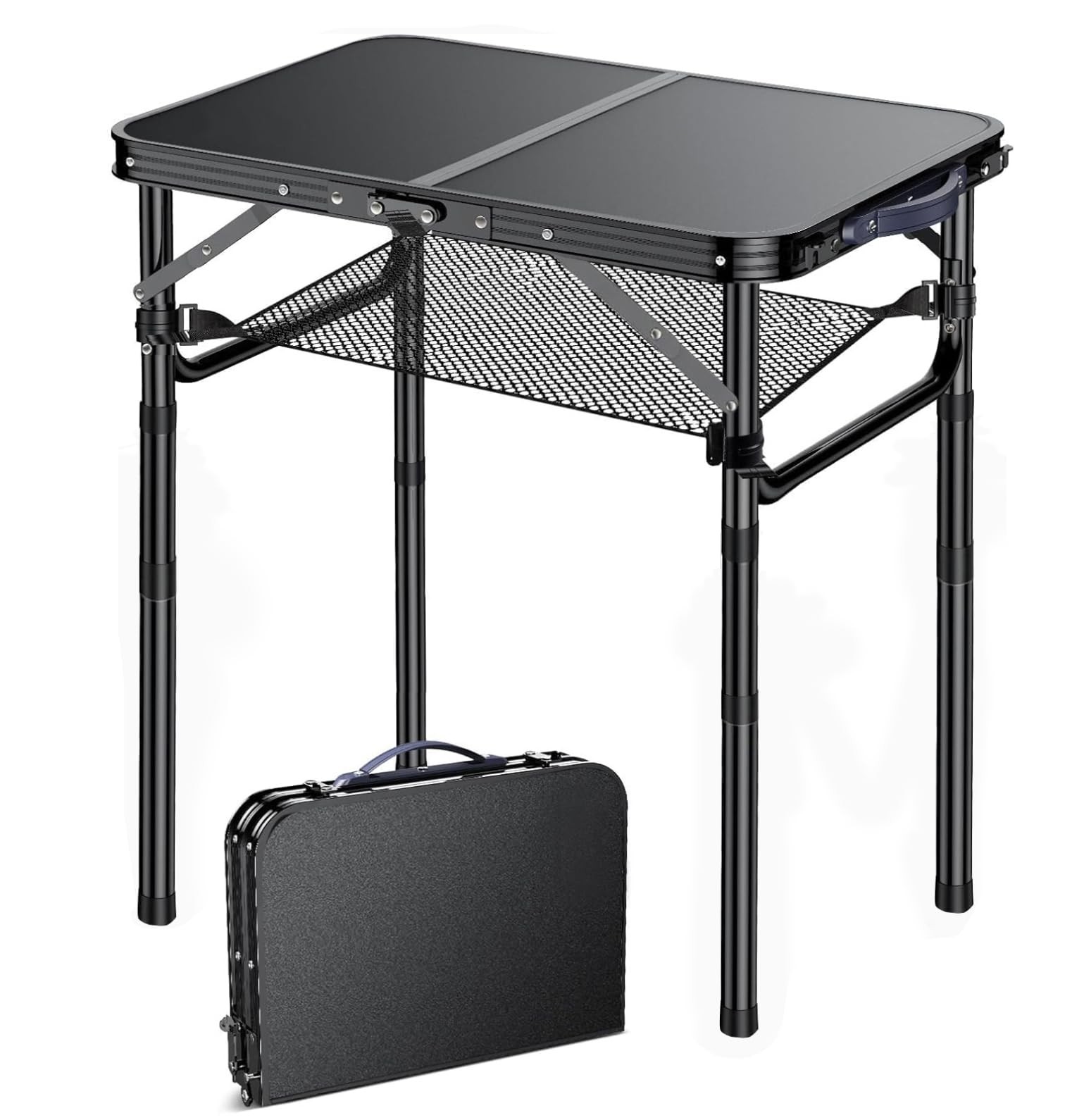 Folding TV Trays Foldable Dinner Tray Table Adjustable Height Food Snack Eating