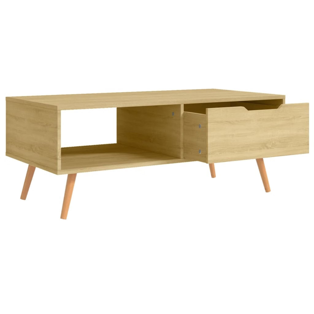 Coffee Table Sonoma Oak Engineered Wood, MDF 39.4 x 19.5 x 16.9 in