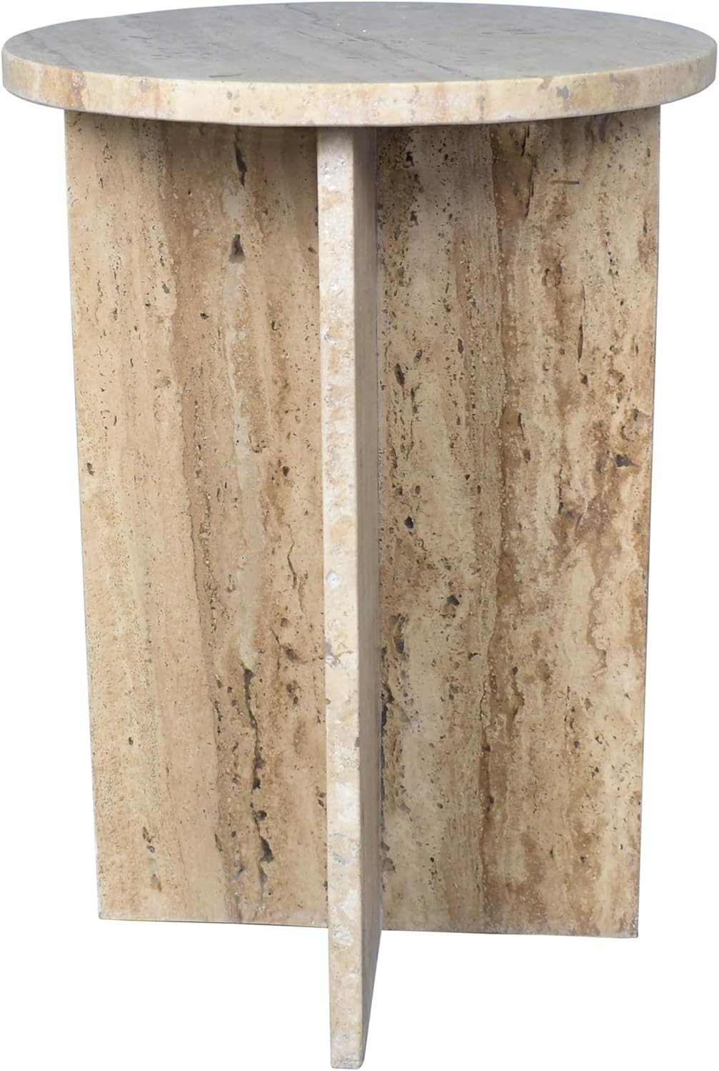 Contemporary Handmade X-Shaped Natural Marble End Table for Any Room